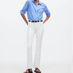 Madewell sz 25P White Petite Kick Out Crop Flare Jeans nwot